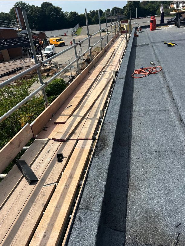 Roof edge works and walkway